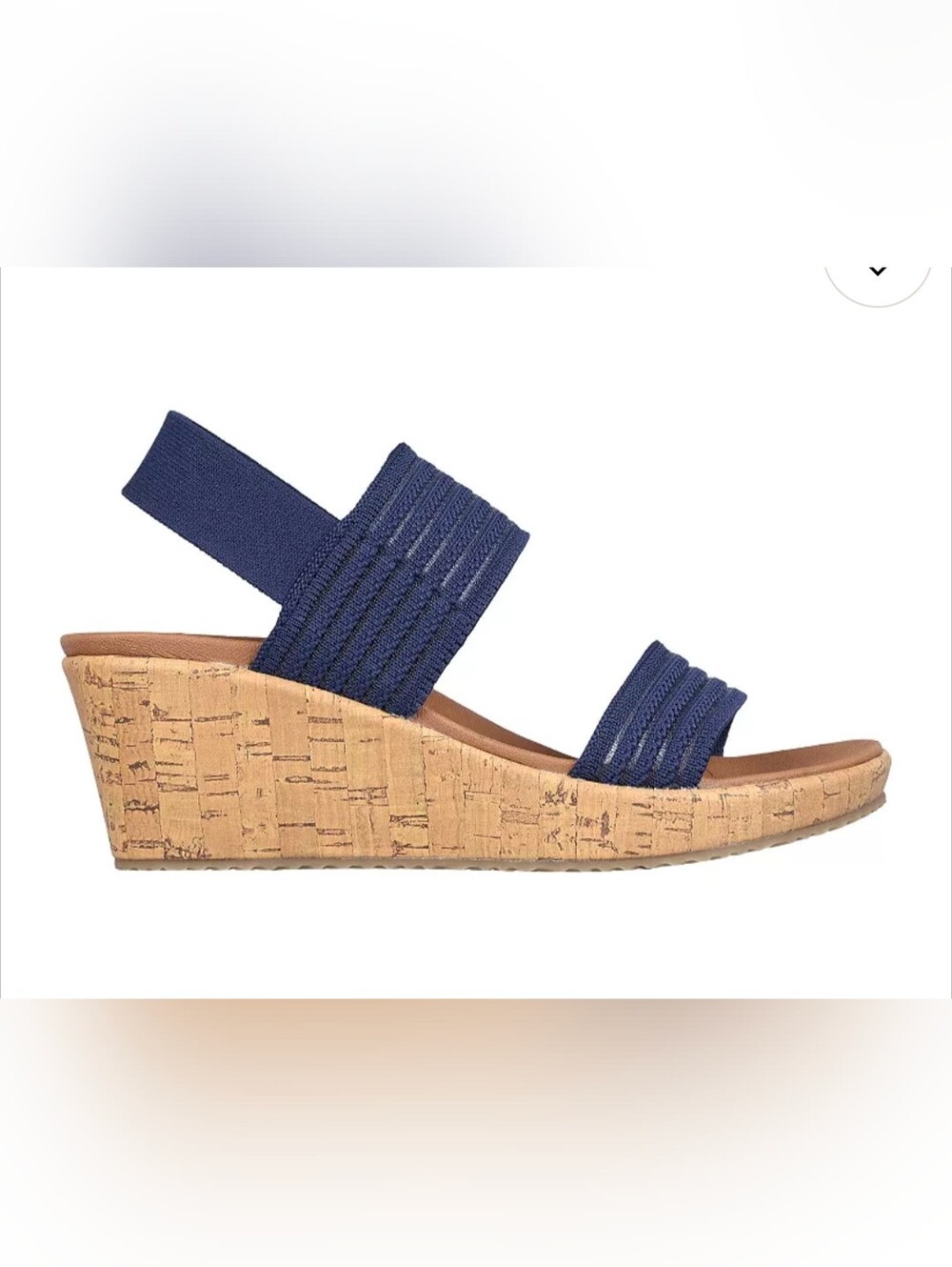 Skechers Navy ElasticStrap Summer Wedge Sandals 7 New